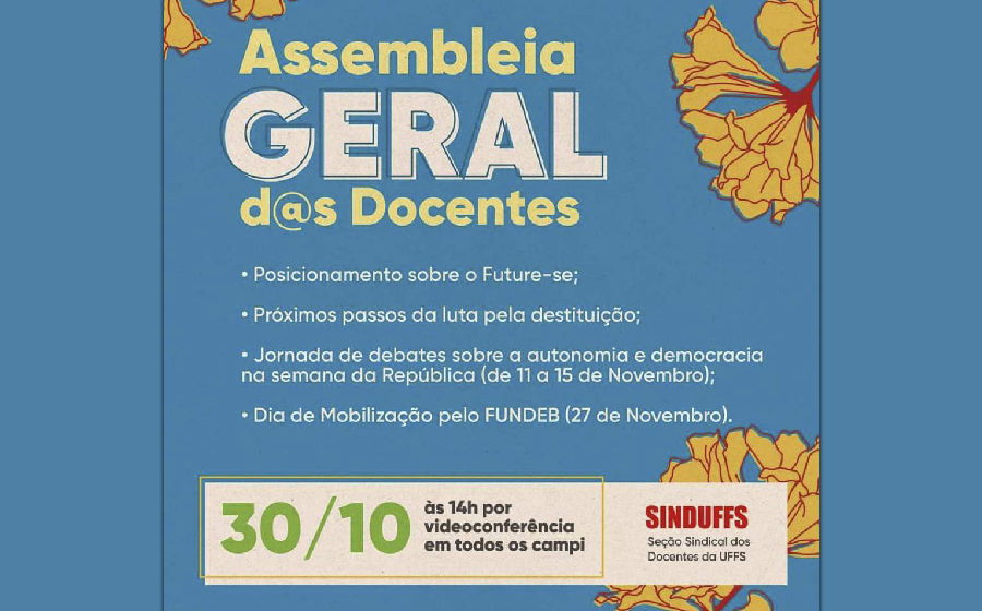 Nesta quarta, Assembleia Geral dos Docentes da UFFS