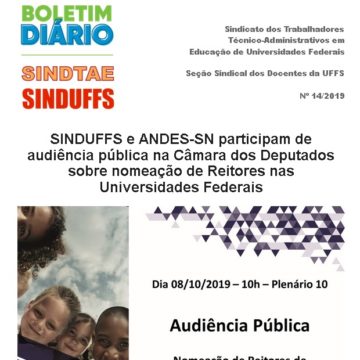 Boletim SINDUFFS-SINDTAE 14/2019