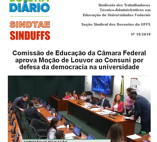 Boletim SINDUFFS-SINDTAE 16/2019