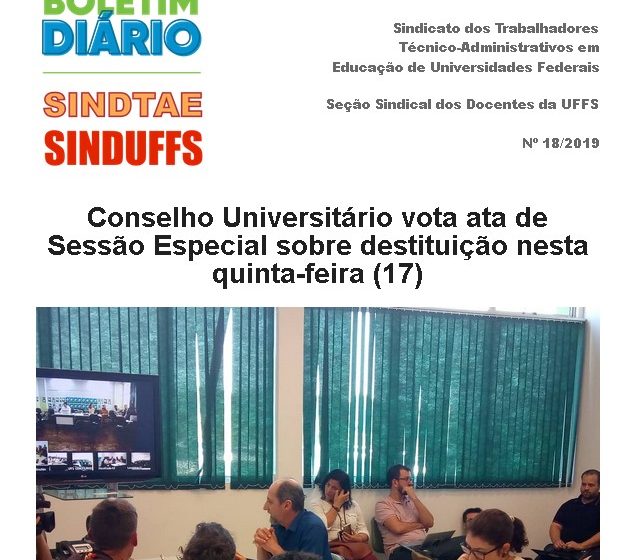 Boletim SINDUFFS-SINDTAE 18/2019