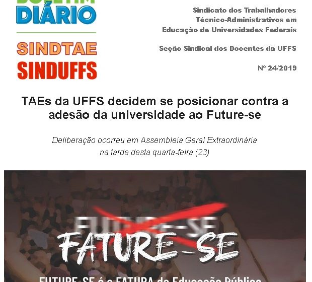 Boletim SINDUFFS-SINDTAE 24/2019