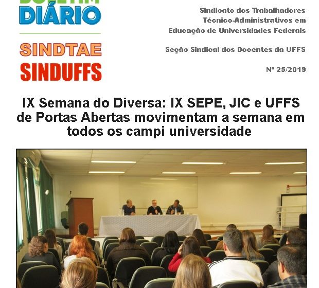 Boletim SINDUFFS-SINDTAE 25/2019