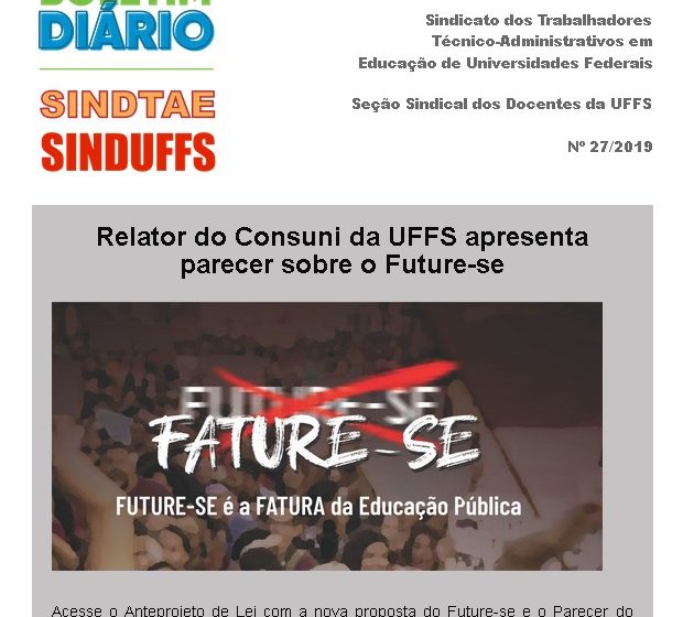 Boletim SINDUFFS-SINDTAE 27/2019