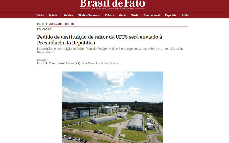 Brasil de Fato repercute entrega do pedido de destituição