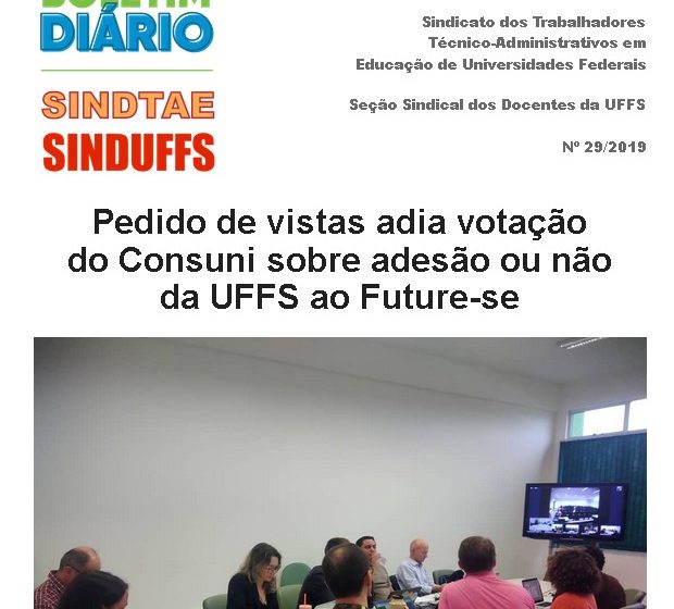 Boletim SINDUFFS-SINDTAE 29/2019