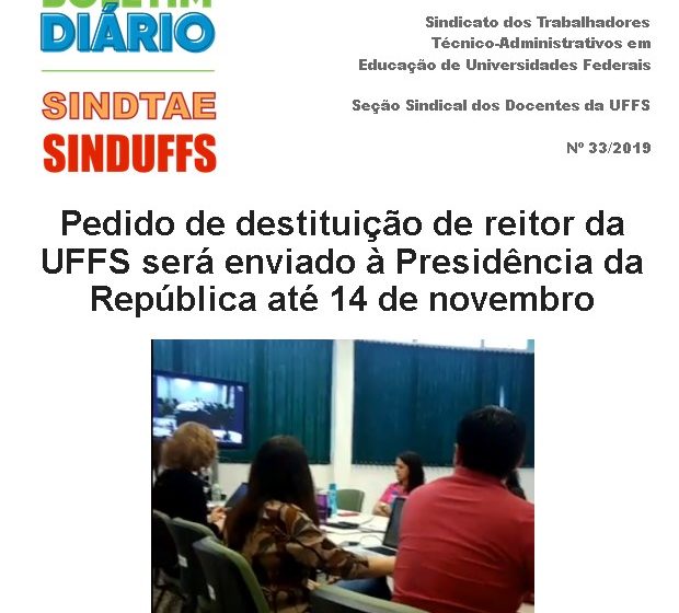 Boletim SINDUFFS-SINDTAE 33/2019