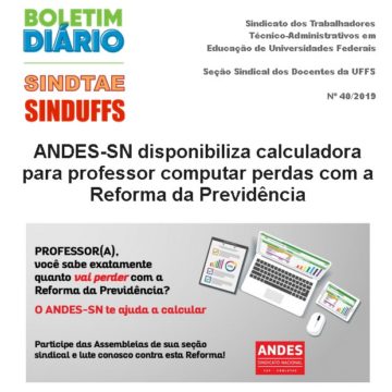 Boletim SINDUFFS-SINDTAE 40/2019