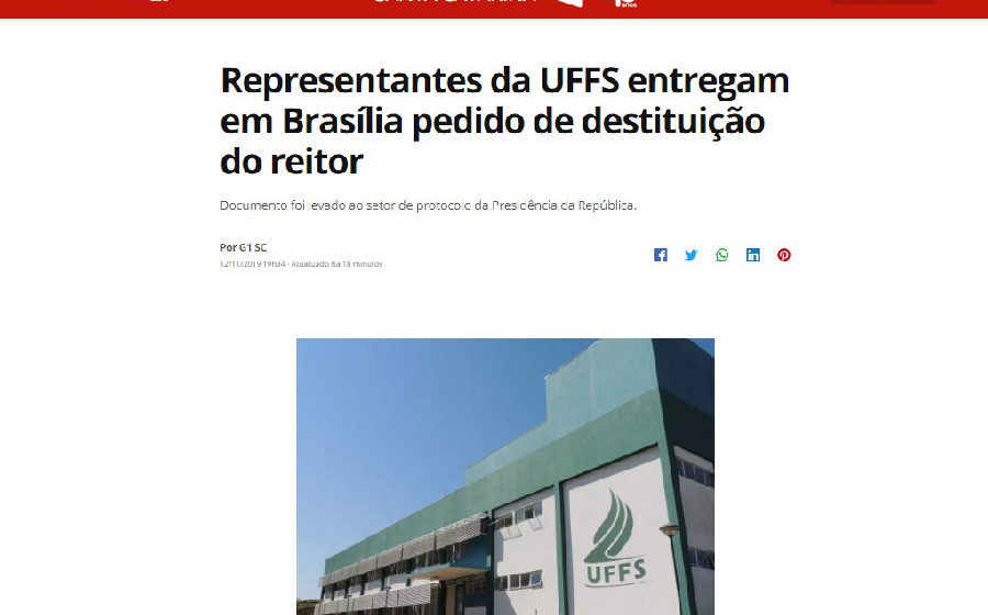 Entrega do pedido de destituição de Marcelo Recktenvald é destaque no G1