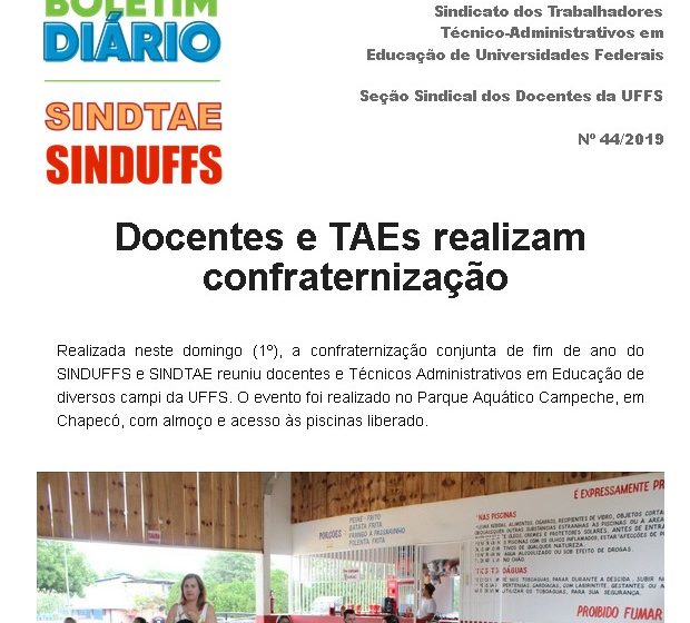 Boletim SINDUFFS-SINDTAE 44/2019