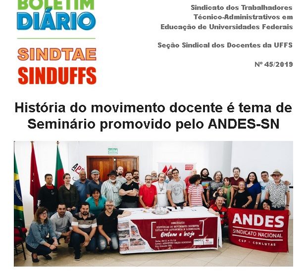 Boletim SINDUFFS-SINDTAE 45/2019