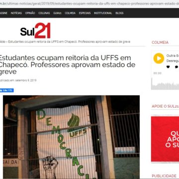 Sul 21 noticia ocupação da reitoria da UFFS