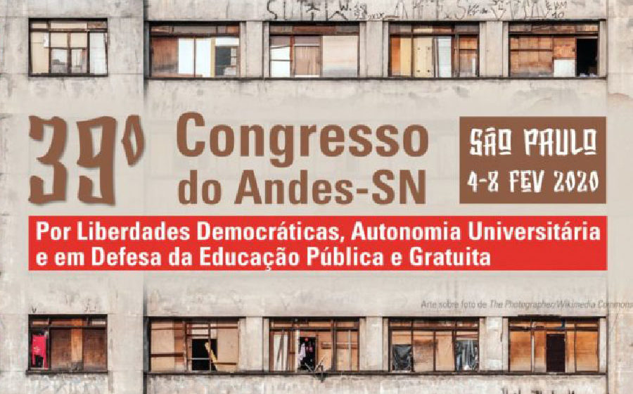 39º Congresso do ANDES-SN será realizado em São Paulo de 4 a 8 de fevereiro