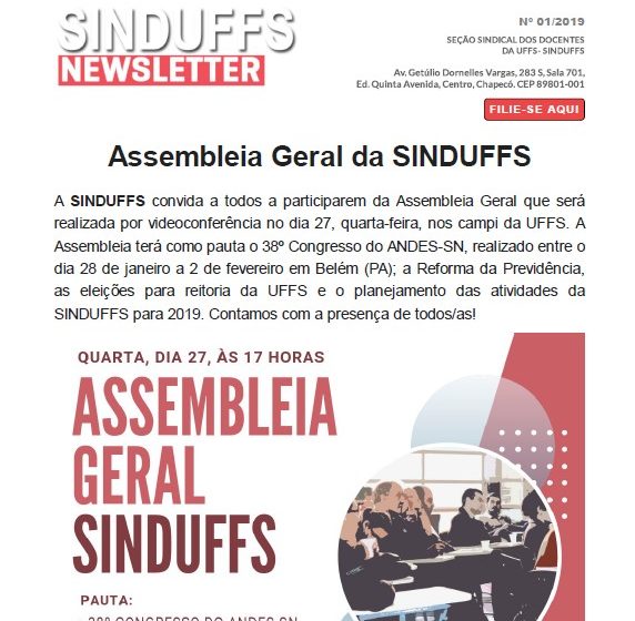 Boletim SINDUFFS 01/2019