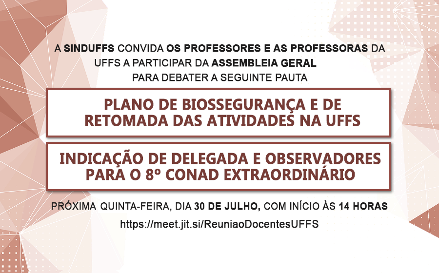 SINDUFFS convoca Assembleia Geral para quinta-feira (30) às 14 horas