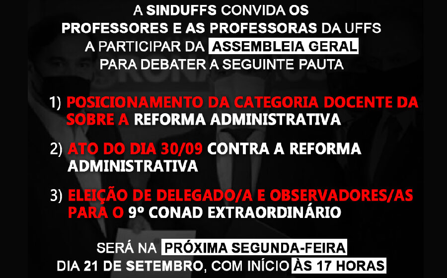 Assembleia Geral será na próxima segunda-feira, dia 21, às 17 horas