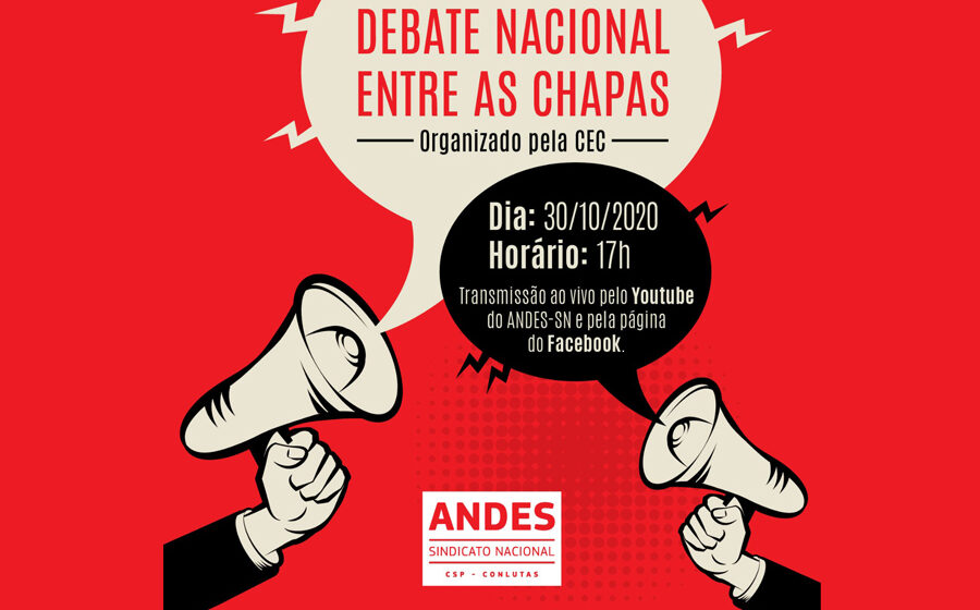 Debate Nacional entre as Chapas será realizado no dia 30 de outubro de 2020