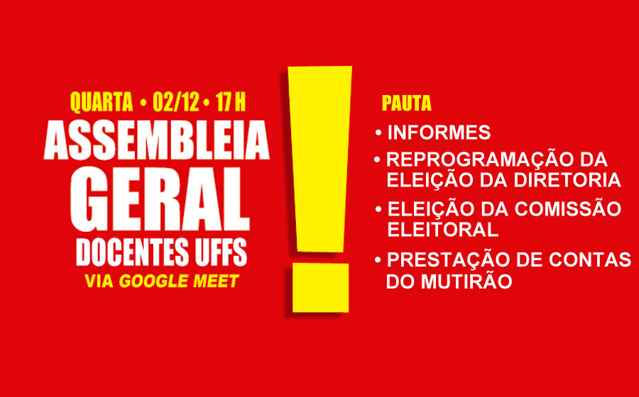 Assembleia Geral nesta quarta (02) definirá Comissão para Eleição da Diretoria da SINDUFFS