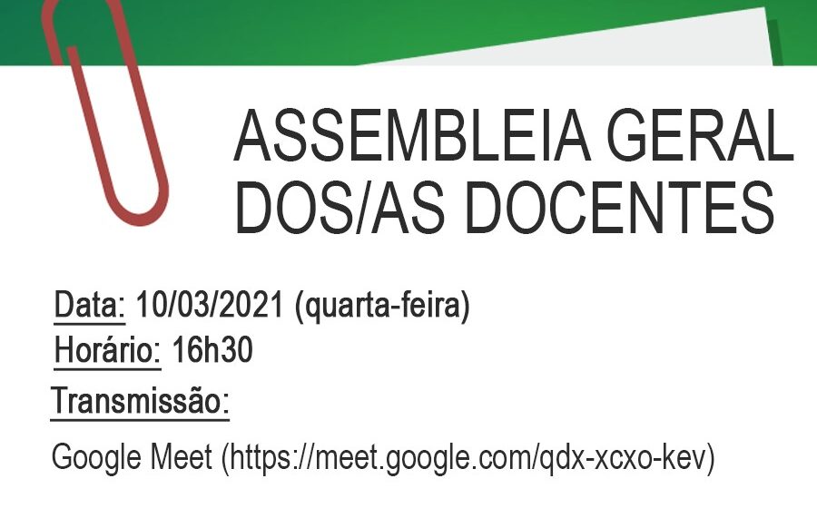 Nesta quarta (10), às 16h30, Assembleia Geral dos/as Docentes da UFFS