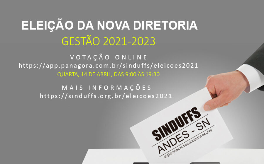 Eleição da Nova Diretoria | Acesse o link para a votação online que será nesta quarta (14) das 9h às 19h30