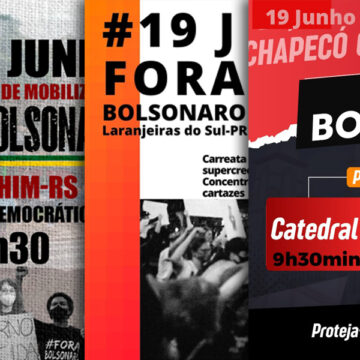 Neste sábado (19), o povo retornará às ruas em defesa da vida e pelo Fora Bolsonaro!