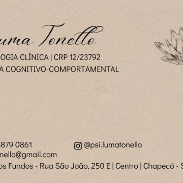 Luma Tonello – Psicologia Clínica e Terapia Cognitivo-Comportamental