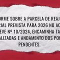 Informe sobre a parcela de reajuste salarial prevista para 2026 no Acordo de Greve nº 10/2024